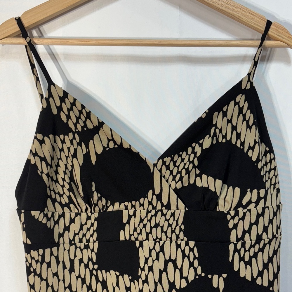 🦆 Ann Taylor Black and Tan knit strappy Maxi Dress - Picture 5 of 11